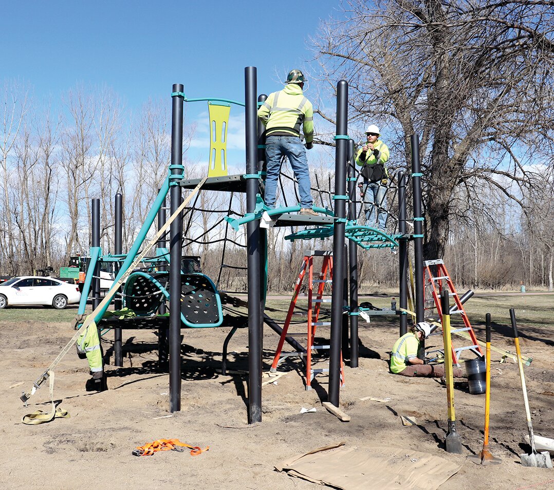 Flandreau City Park equipment installed Moody County Enterprise